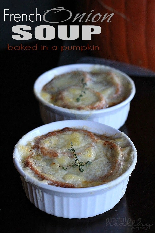 French Onion Soup Baked in a Pumpkin #souprecipes #frenchonion #pumpkin 用南瓜食谱烤法式洋葱汤