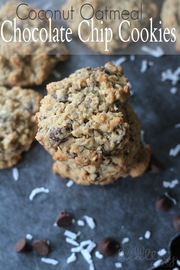 Coconut Oatmeal Chocolate Chip Cookies #coconut #dessert #cookierecipes #chocolatechip #oatmeal 椰子燕麦巧克力饼干