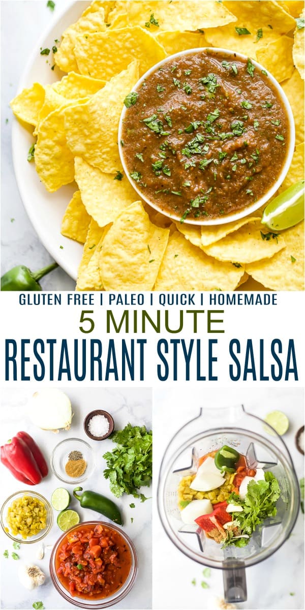 Pinterest图像为5分钟的自制餐厅风格Salsa