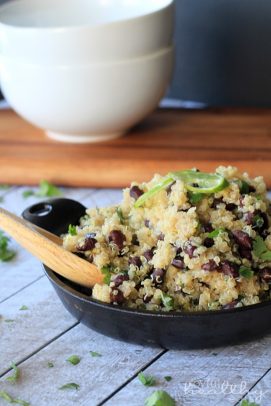 The Most Popular Recipes of Joyful Healthy Eats 2014 | m.albarakaa.com | #mostpinned #healthy #recipes #food Quinoa with black beans and cilantro in a bowl