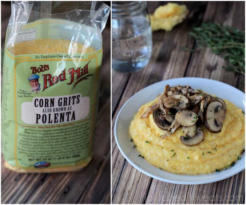 Creamy Parmesan Polenta with lemon thyme wild mushrooms #glutenfree #vegetarianrecipes #sidedishes 奶油帕尔马干酪玉米粥配柠檬百里香野生蘑菇#无麸质#素食食谱#配菜