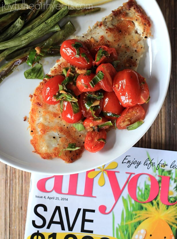 Panco Crusted Tilapia with Tomato Basil Sauce #fish #fresh #healthy #ad #lifeforless #pmedia Panco Crusted Tilapia with Tomato Basil Sauce #fish #fresh #healthy #ad #lifeforless #pmedia