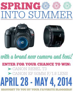 Spring into Summer Camera Giveaway - Canon Rebel T3 + 50mm Lens 春夏相机赠品-佳能Rebel T3 + 50mm镜头