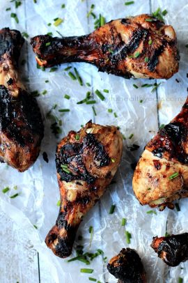 The Most Popular Recipes of Joyful Healthy Eats 2014 | m.albarakaa.com | #mostpinned #healthy #recipes #food Grilled chicken drumsticks on parchment paper