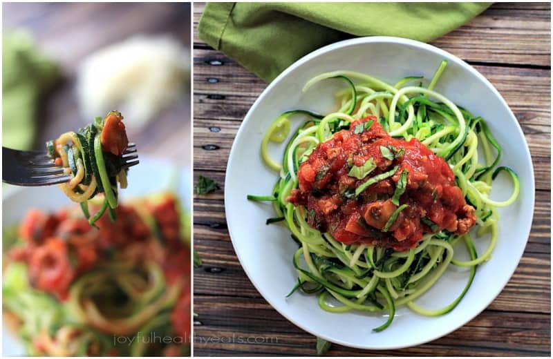 A healthy 30 minute meal that is Gluten Free & Paleo ... Zucchini Noodles w/ Meat Mushroom Tomato Sauce | m.albarakaa.com 健康的30分钟餐,含有麸质和古地...西葫芦面条W /肉蘑菇番茄酱|m.albarakaa.com.