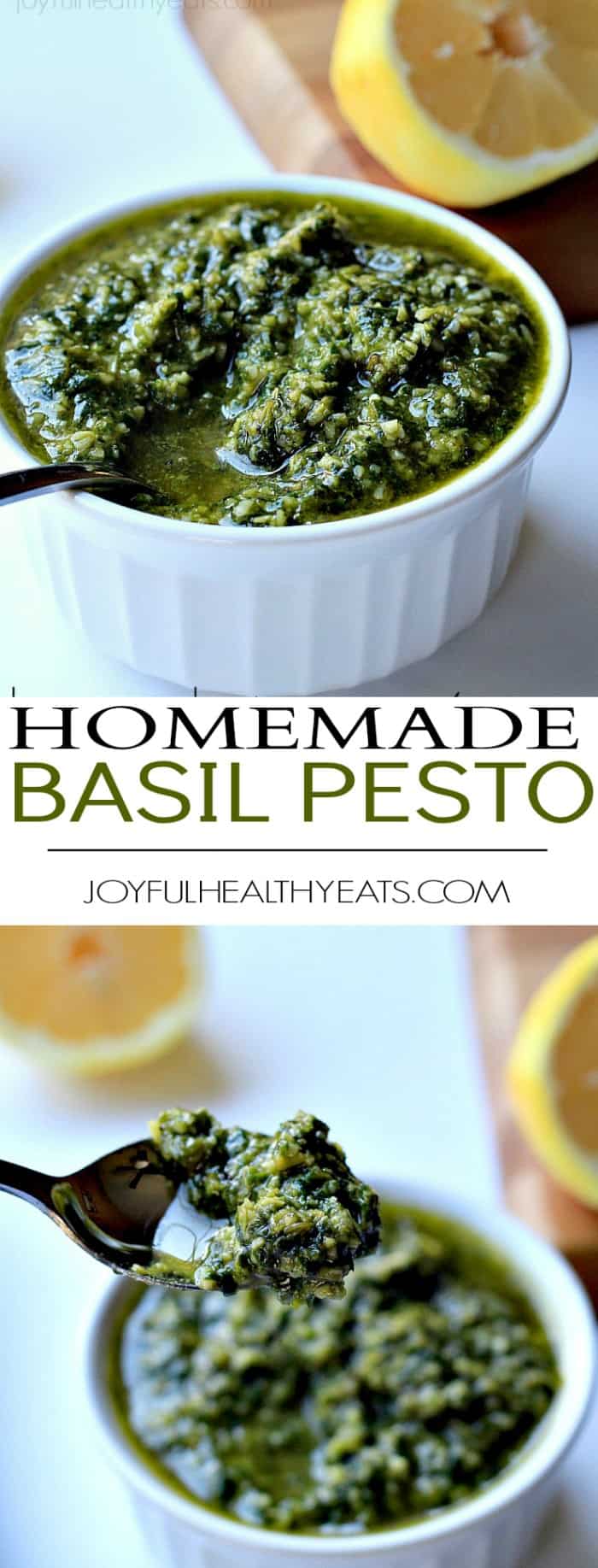 A basic light, fresh, and Herby Homemade Basil Pesto. {made in 5 minutes} | m.albarakaa.com #recipes 一种基本的清淡新鲜的香草自制罗勒香蒜酱。{5分钟制作}| m.albarakaa.com #食谱