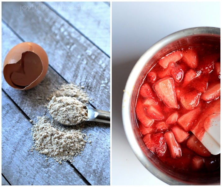 Whole Wheat Oatmeal Waffles with Strawberry Vanilla Compote 草莓香草果盘的图片