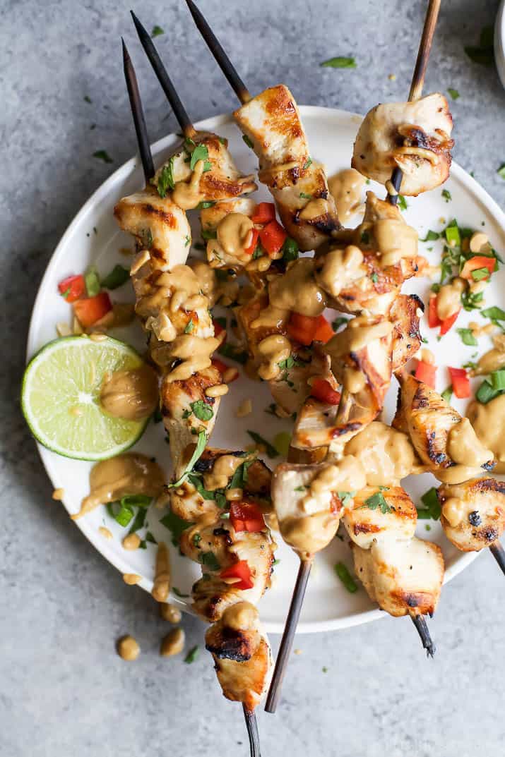 Grilled Sesame Lime Chicken with Spicy Thai Peanut Sauce 辣花生酱烤芝麻酸橙鸡串的图片