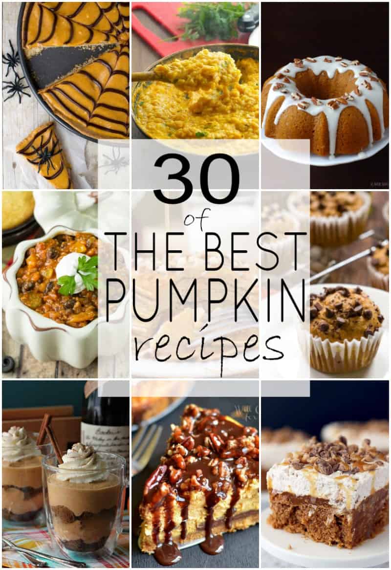 30 of The Best Pumpkin Recipes for Fall 来自互联网的九道美味南瓜拼贴画