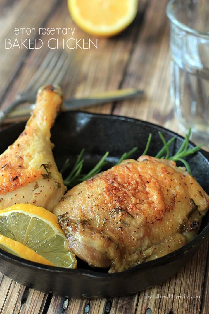 Lemon Rosemary Baked Chicken, full of fresh flavors and done in minutes! | m.albarakaa.com 柠檬迷迭香烤鸡,充满新鲜的味道,在几分钟内完成!| m.albarakaa.com