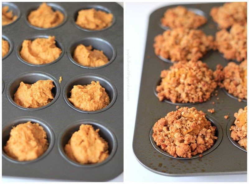 My new favorite on the go breakfast, Pumpkin Muffins with Cinnamon Pecan Streusel | m.albarakaa.com #fallrecipes #pumpkin 我最喜欢的早餐是,肉桂山核桃南瓜松饼| m.albarakaa.com #秋季食谱#南瓜