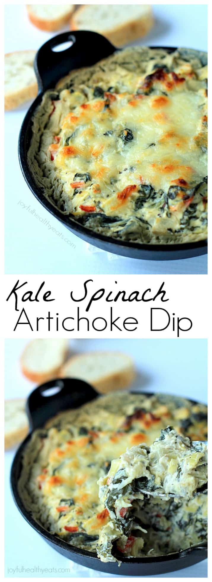 A Creamy Kale Spinach Artichoke Dip, your new go-to appetizer. | m.albarakaa.com | #gamedayfood #vegetarian #starter 奶油甘蓝菠菜洋蓟酱,你的新开胃菜。| m.albarakaa.com | #gamedayfood #vegetarian #starter