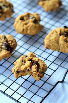 The Most Popular Recipes of Joyful Healthy Eats 2014 | m.albarakaa.com | #mostpinned #healthy #recipes #food Pumpkin chocolate chip cookies on a cooling rack