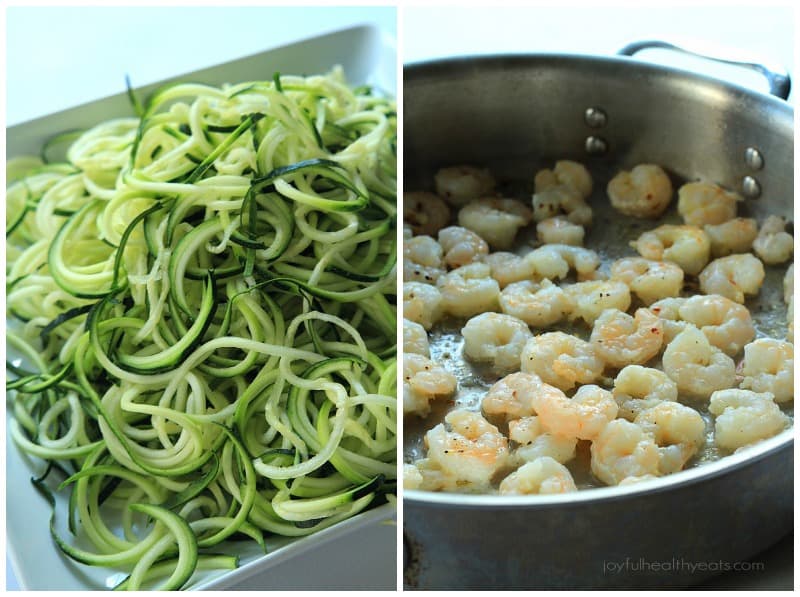 Healthy never tasted so good with this Shrimp Scampi & Zucchini Noodles, made in less than 30 minutes. | m.albarakaa.com #paleo #glutenfree 不到30分钟就能做好的西葫芦虾虾面,绝对是健康的美味。| m.albarakaa.com #旧石器时代#无麸质