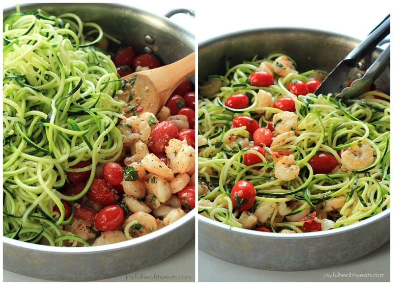 Healthy never tasted so good with this Shrimp Scampi & Zucchini Noodles, made in less than 30 minutes. | m.albarakaa.com #paleo #glutenfree 不到30分钟就能做好的西葫芦虾虾面,绝对是健康的美味。| m.albarakaa.com #旧石器时代#无麸质