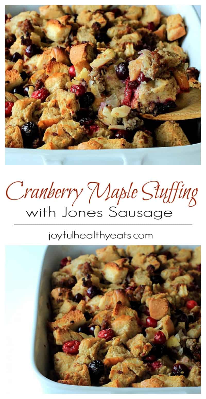 Cranberry Maple Stuffing with Jones Sausage 拼贴红莓枫馅琼斯香肠食谱