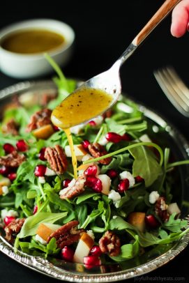 The Most Popular Recipes of Joyful Healthy Eats 2014 | m.albarakaa.com | #mostpinned #healthy #recipes #food Arugula salad with pomegranate, apple and pecans