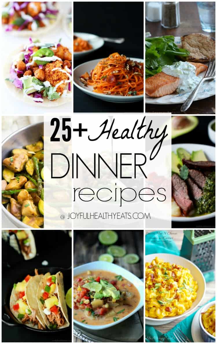 25 Healthy Dinner Recipes 九种健康的自制晚餐拼贴画