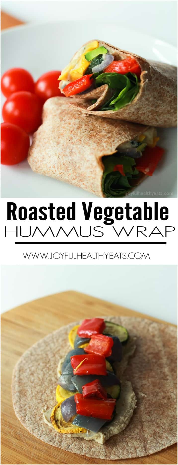 Healthy + Easy Roasted Vegetable Wraps with a Roasted Garlic White Bean Hummus, this is seriously amazing! | m.albarakaa.com #eathealthy #recipes 健康+易烤的蔬菜包装与烤大蒜白豆鹰嘴豆,这真的很棒!|m.albarakaa.com #eathealthy #recipes.