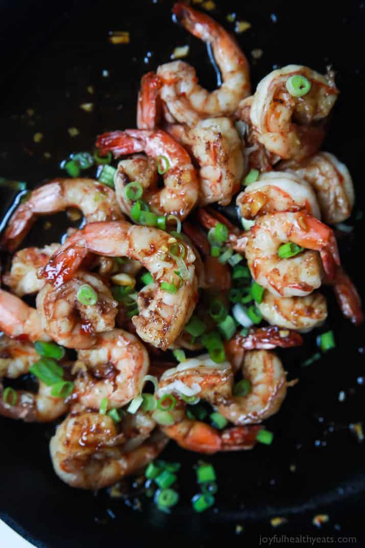 蜂蜜大蒜葱炒虾仁