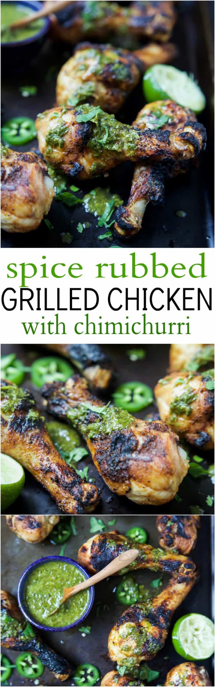 香辣烤鸡配上新鲜的Chimichurri沙司——这是一顿健康、简单、30分钟的晚餐,充满了新鲜的辣味。这道鸡肉食谱很快就会成为家人的最爱joyfulhealthyeats.com#古#无麸质