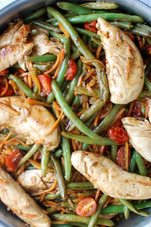 Healthy 30-Minute Dinners 一大锅蜂蜜香醋鸡肉和蔬菜