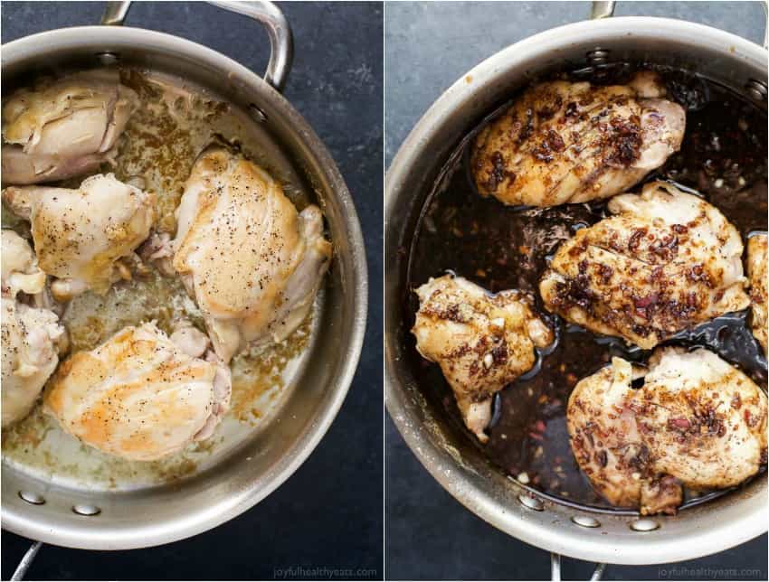 Balsamic Glazed Caprese Chicken 鸡在锅里煮的图片