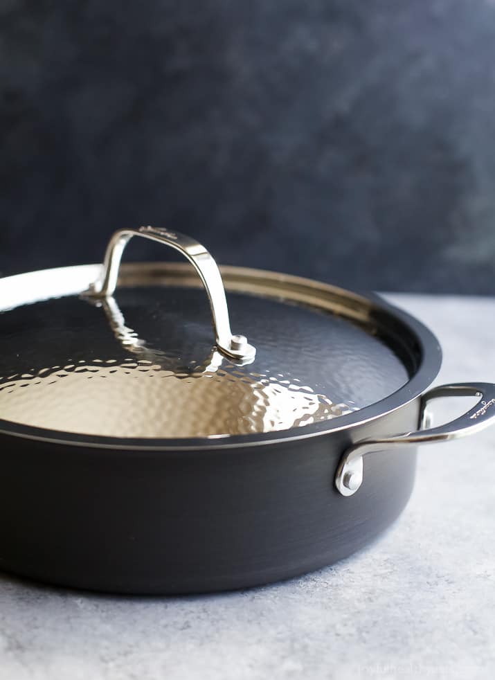One Pan Southwestern Chicken and Rice Image of a Pan with the Lid on