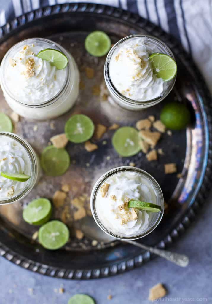 Easy No Bake Key Lime Cheesecake made healthy by using greek yogurt. A perfect light summer dessert to wow the crowd!