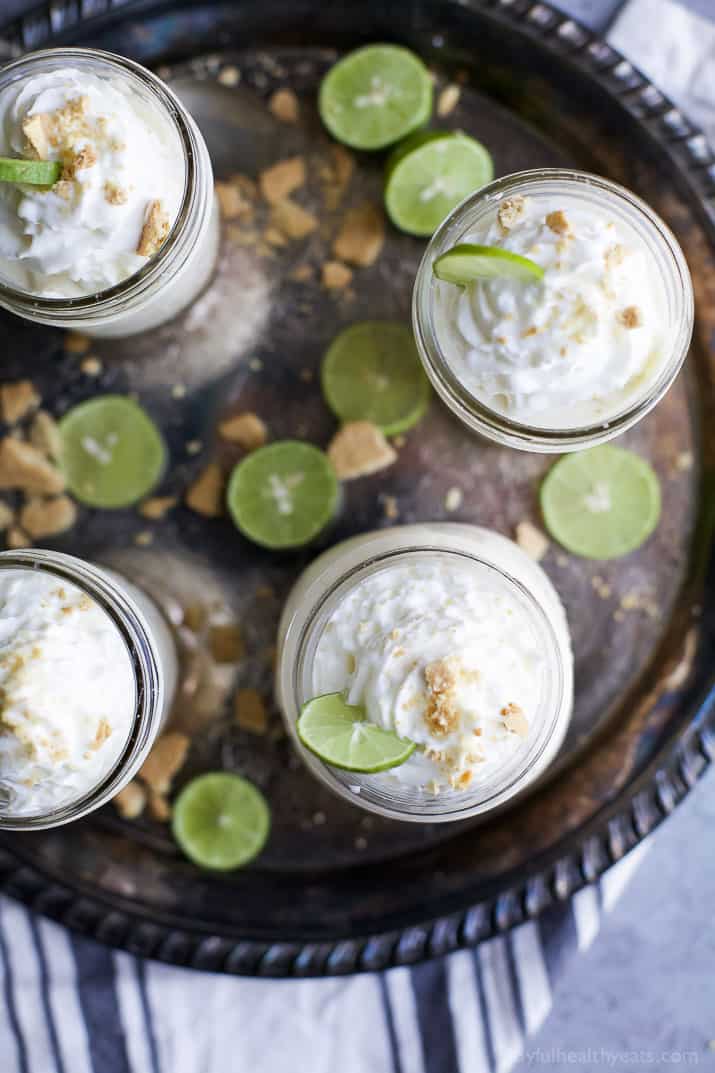 Easy No Bake Key Lime Cheesecake made healthy by using greek yogurt. A perfect light summer dessert to wow the crowd!