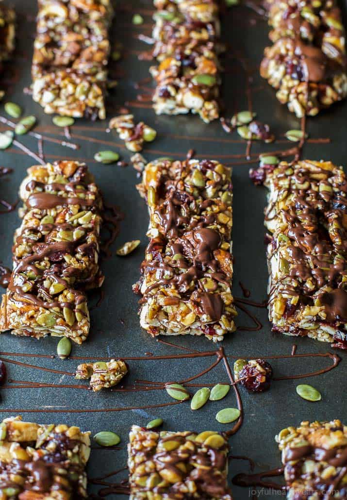 Homemade Cranberry Almond Granola Bars 自制蔓越莓杏仁格兰诺拉燕麦棒淋上巧克力