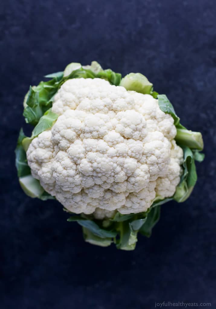 花椰菜头的俯视图
