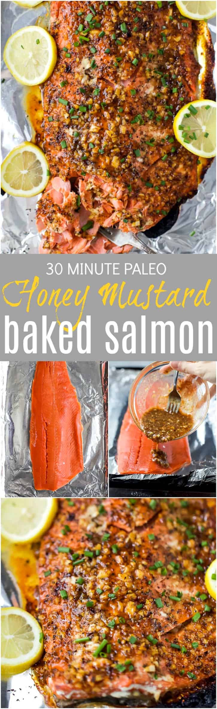 Honey Mustard Baked Salmon 蜂蜜芥末烤三文鱼的标题图像
