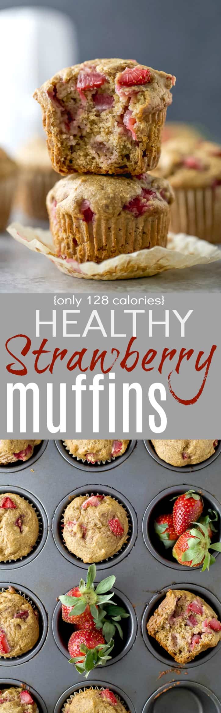 Healthy Strawberry Muffins 装在松饼罐里的草莓松饼