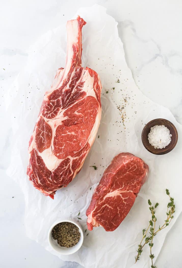 Tomahawk牛排和菲特·米尼昂牛排