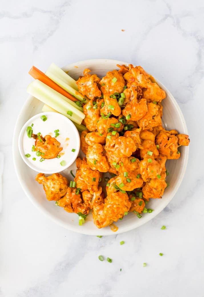 Must Make Air Fryer Buffalo Cauliflower Wings 一碗水牛城菜花咬,牧场和生蔬菜