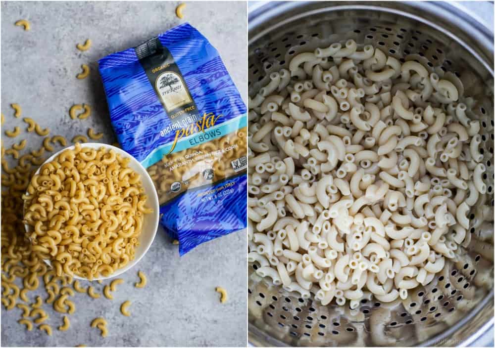 易草莓鳄梨面食沙拉用新鲜芝麻菜，培根和香醋醋。那些夏夜的完美意大利面沙拉！|#ad |不麸质食谱