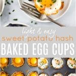 白薯哈希烘烤蛋杯的Pinterest图象