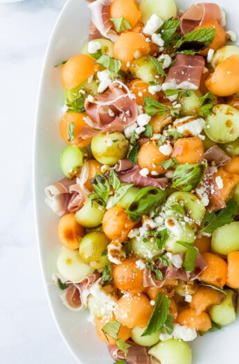 melon and prosciutto salad with balsamic