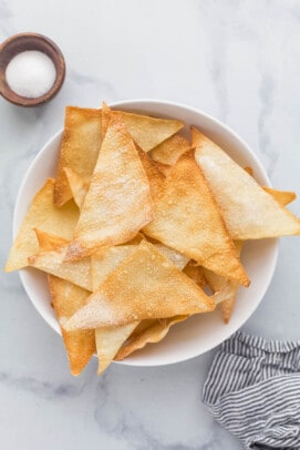空气炸锅馄饨片在碗里